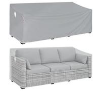 Turtle Life Housse de canapé de jardin, housse de banc de jardin, étanche, pour canapé de jardin de 4 à 6 places, ne se décolore pas en 2 ans, Gris 236 x 102 x 89 cm