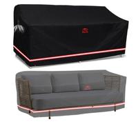 Turtle Life Housse de canapé de jardin, terrasse, extérieur, robuste, durable, résistante aux UV et à l'eau, anti-décoloration, avec aérations, noir, 236 x 102 x 89 cm