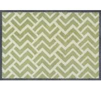 Turtle Mat Carreaux à chevrons verts - Tapis d'intérieur très absorbant 60 x 85 cm environ. Envers multi-adhérent