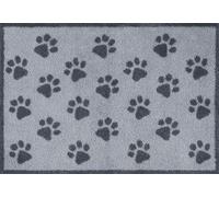 Turtle Mat Tapis de barrière d'intérieur très absorbant, motif empreintes de pattes grises, taille 60 x 85 cm