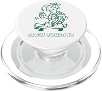 Turtle on Skateboard Slow Sundays Lazy Days Déclaration Amusante PopSockets PopGrip pour MagSafe