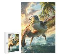 Turtle on Tropical Beach Puzzle 1000 Pièces Educa Jouet en Bois Cadeau Unique Décoration Intérieure Jeu Éducatif Challenge Toy Adultes Et Enfants À Partir De 14 Ans 1000 PCS