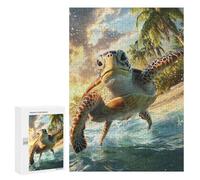 Turtle on Tropical Beach Puzzle 1000 Pièces Educa Jouet en Bois Cadeau Unique Décoration Intérieure Jeu Éducatif Challenge Toy Adultes Et Enfants À Partir De 14 Ans 300 PCS