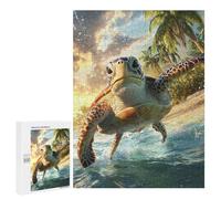 Turtle on Tropical Beach Puzzle 1000 Pièces Educa Jouet en Bois Cadeau Unique Décoration Intérieure Jeu Éducatif Challenge Toy Adultes Et Enfants À Partir De 14 Ans 500 PCS