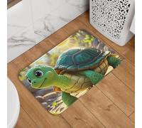 Turtle Paillasson de bienvenue, antidérapant, absorbant, doux, lavable, tapis moderne pour décoration élégante de cuisine, chambre à coucher, salle de bain, 40,6 x 61 cm