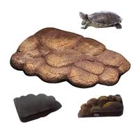 Turtle Plancez des Plates-Formes Angle d'angle Imitation Texture de Pierre Accessoires de réservoir de Tortue avec Aimant Decorative Pasking Plateforme pour Les Tortues Aquatiques, Les Animaux Semi-a