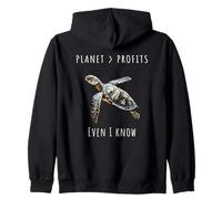 Turtle Planet Over Profits Sweat à Capuche