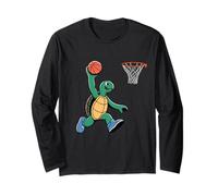 Turtle Playing Sports Wild Animal Turtles Basketball Manche Longue