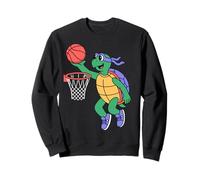Turtle Playing Sports Wild Animal Turtles Basketball Sweatshirt