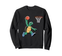Turtle Playing Sports Wild Animal Turtles Basketball Sweatshirt