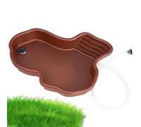 Turtle Pool 12.2 * 9.84 * 1.97 inches | Large Reptile Feeder Dish with Ramp and Basking Stand - Aquarium Ornament for Turtle, Bearded Dragon, Gecko for Backyard, Balcony, Yard