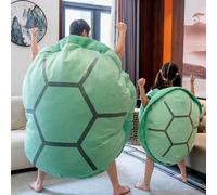 Turtle Power Shell - Coussin géant en forme de tortue - Portable - Jouet amusant - Cadeau pour enfants et adultes (vert, 100 cm)