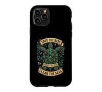 Turtle Protect Trees Save The Bees Clean Seas Coque pour iPhone 11 Pro