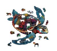 Turtle Puzzle - Sea Turtle Wooden Jigsaw Puzzle for Adults | Challenging Sea Ţurtle Shaped Colorful Wooden Ṕuzzle Toy, Creative Brain Teaser Game for Adult Relaxation