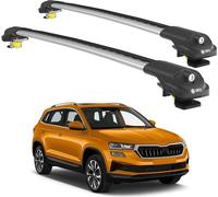 TURTLE ROOF RACK AIR-1 SKODA KAROQ ALL 2017 - 2024 Rails surélevés , Silver