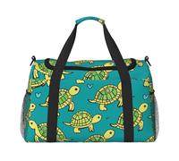 Turtle - Sac de voyage à imprimé écrit pour homme et femme, sacs de voyage pliables et sac fourre-tout spacieux pour le rangement des articles de toilette, bagages, articles personnels, noir, taille L