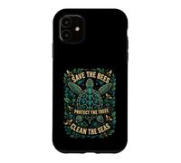 Turtle Save The Bees protège Les Arbres et nettoie Les Mers Coque pour iPhone 11