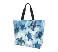 Turtle Sea Tote Bag Sac à main à bandoulière pour femme Motif animaux de l'océan Grand sac à main résistant à l'eau avec poche intérieure pour le travail, les voyages, l'école
