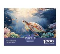 Turtle Swimming in Deep Ocean 1000 Pcs Carton Premium Coffret De Puzzles Ocean Turtle Stimulant Et Éducatif Jeu Familial Puzzles pour Adultes Et Enfants 70x50cm/1000pcs