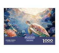 Turtle Swimming in Deep Ocean 1000 Pcs Carton Premium Lot de Puzzles Ocean Turtle Stimulant Et Éducatif Défi Unique Puzzles As Birthday Gifts 70x50cm/1000pcs