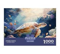 Turtle Swimming in Deep Ocean 1000 Pièces Carton Extra-épais Lot de Puzzles Ocean Turtle Stimulant Et Éducatif Jeu Créatif Puzzles pour Adultes Et Enfants 52x38cm/1000pcs