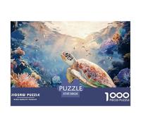 Turtle Swimming in Deep Ocean 1000 Pièces Carton Premium Coffret De Puzzles Ocean Turtle Stimulant Et Éducatif Jeu Familial Puzzles As Birthday Gifts 38x26cm/1000pcs