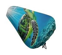 Turtle Swimming in The Sea Bike Seat Cover with Drawstring, Waterproof Bicycle Seat Cushion Sun & Dust Protector Unisex Mountain Bike Seat Rain Cover