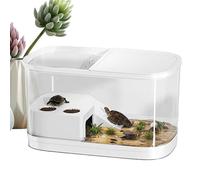 Turtle Tank Habitat Petite villa de - ABS 20 x 19 x 31 cm 1500 g drainable pour se prélasser - Aquarium tortue brésilienne paysage de maison - Quai d'escalade