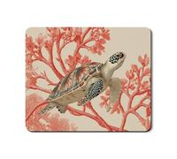Turtle Tapis de protection supérieur pour machine à laver et sèche-linge - Corail vintage - Style océan - En caoutchouc antidérapant et imperméable - Pour buanderie - 50,8 x 61 cm