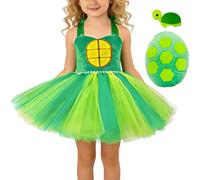 Turtle Tutu Costume - Green Animal Cosplay Set, Headband and Skirt, Soft Comfortable Fancy Tutu with Elastic Waist, Kids Costume Accessory for Birthday Stage, Festival Photography and Holiday Parties