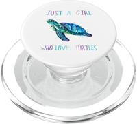Turtle Watercolor Sea Ocean Just A Girl Who Loves Turtles PopSockets PopGrip pour MagSafe