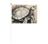 Turtle write Lot de 6 et 10 drapeaux à main, bannières sur bâton, petits drapeaux pour défilés, fêtes, bars, anniversaires