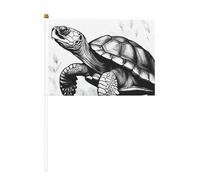 Turtle write Lot de 6 et 10 drapeaux à main, bannières sur bâton, petits drapeaux pour défilés, fêtes, bars, anniversaires