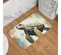Turtle Write Paillasson antidérapant absorbant doux et lavable pour cuisine, chambre à coucher, salle de bain 40,6 x 61 cm