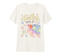 Turtley Over It Funny Sea Turtle Pun Sarcastic Saying T-Shirt Haut de Gamme
