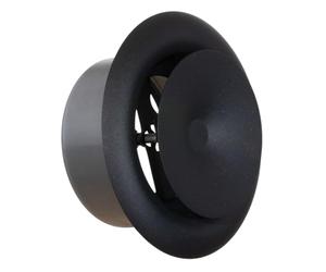 TURvent Diffuseur en métal noir/anthracite de 10,16 cm - Évent réglable pour mur - Couvercle de conduit de plafond - Soupape d'air d'alimentation - Couvercles de ventilation ronds pour salle de bain