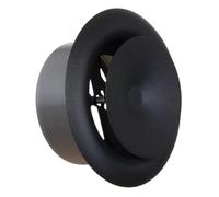 TURvent Diffuseur en métal noir/anthracite de 10,2 cm - Évent réglable pour mur - Couvercle de conduit de plafond - Valve d'air d'alimentation - Couvercles de ventilation ronds pour salle de bain