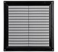 TURvent Grille d’Aération 250 x 250 mm Noire - Grille de Ventilation Carrée pour Mur ou Plafond - Couvercle de Ventilation pour Systèmes HVAC, Entrée et Sortie d’Air