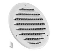 TURvent Grille d’Aération Métal 100 mm Blanche - Grille de Ventilation Ronde pour Mur et Plafond - Couvercle de Ventilation pour Systèmes HVAC, Extraction et Entrée d’Air