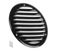TURvent Grille d’Aération Métal 125 mm Noire - Grille de Ventilation Ronde pour Mur et Plafond - Couvercle de Ventilation pour Systèmes HVAC, Extraction et Entrée d’Air