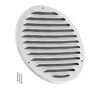 TURvent Grille d’Aération Métal 160 mm Blanche - Grille de Ventilation Ronde pour Mur et Plafond - Couvercle de Ventilation pour Systèmes HVAC, Extraction et Entrée d’Air
