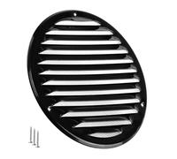 TURvent Grille d’Aération Métal 160 mm Noire - Grille de Ventilation Ronde pour Mur et Plafond - Couvercle de Ventilation pour Systèmes HVAC, Extraction et Entrée d’Air