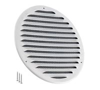 TURvent Grille d’Aération Métal 200 mm Blanche - Grille de Ventilation Ronde pour Mur et Plafond - Couvercle de Ventilation pour Systèmes HVAC, Extraction et Entrée d’Air