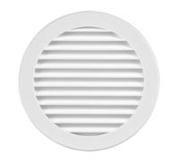 TURvent Grille d'aération de 125 mm - Grille de ventilation blanche de 12,7 cm pour mur et plafond - Persienne ronde en plastique pour systèmes d'échappement et d'alimentation CVC - Couvercles de