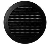 TURvent Grille d'aération de 125 mm - Grille de ventilation noire de 12,7 cm pour mur et plafond - Persienne ronde en plastique pour systèmes d'échappement et d'alimentation CVC - Couvercles de