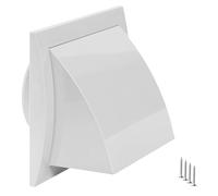 TURvent Grille d'aération extérieure de 10,2 cm - Évents d'air CVC en plastique ABS pour mur extérieur - Grille d'échappement blanche avec capuchon de protection contre les intempéries et valve