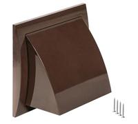 TURvent Grille d'aération extérieure pour sèche-linge de 10,2 cm - Évents d'air CVC en plastique ABS pour mur extérieur - Grille d'échappement marron avec capuchon de protection contre les intempéries