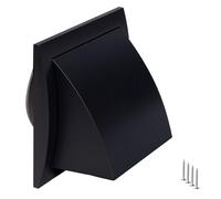 TURvent Grille d'aération extérieure pour sèche-linge de 100mm - En plastique ABS HVAC pour mur extérieur - Grille d'aération anthracite avec capuchon de protection contre les intempéries et clapet