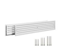 TURvent Grille de Ventilation Blanche pour Porte 450 x 92 mm Double Face - Grille d’Aération pour Passage d’Air entre Pièces - Couvercle de Ventilation en Plastique