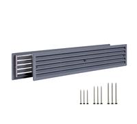 TURvent Grille de Ventilation Grise pour Porte 450 x 92 mm Double Face - Grille d’Aération pour Passage d’Air entre Pièces - Couvercle de Ventilation en Plastique